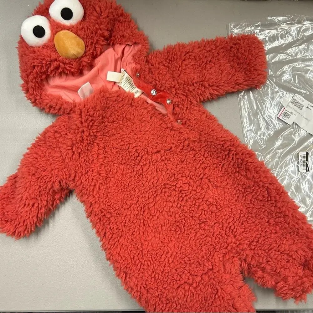 Pottery Barn Baby Sesame Street Elmo Costume Full Body Halloween Bodysuit 0-6 Mo